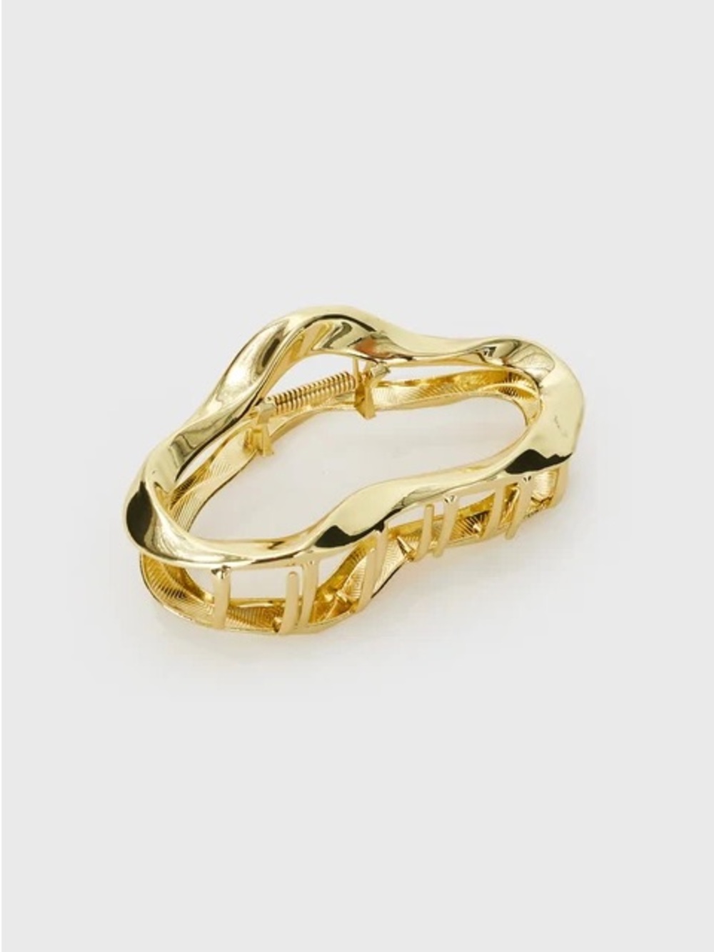 Source Unknown Gold Sculpted Wave Hinged Bracelet